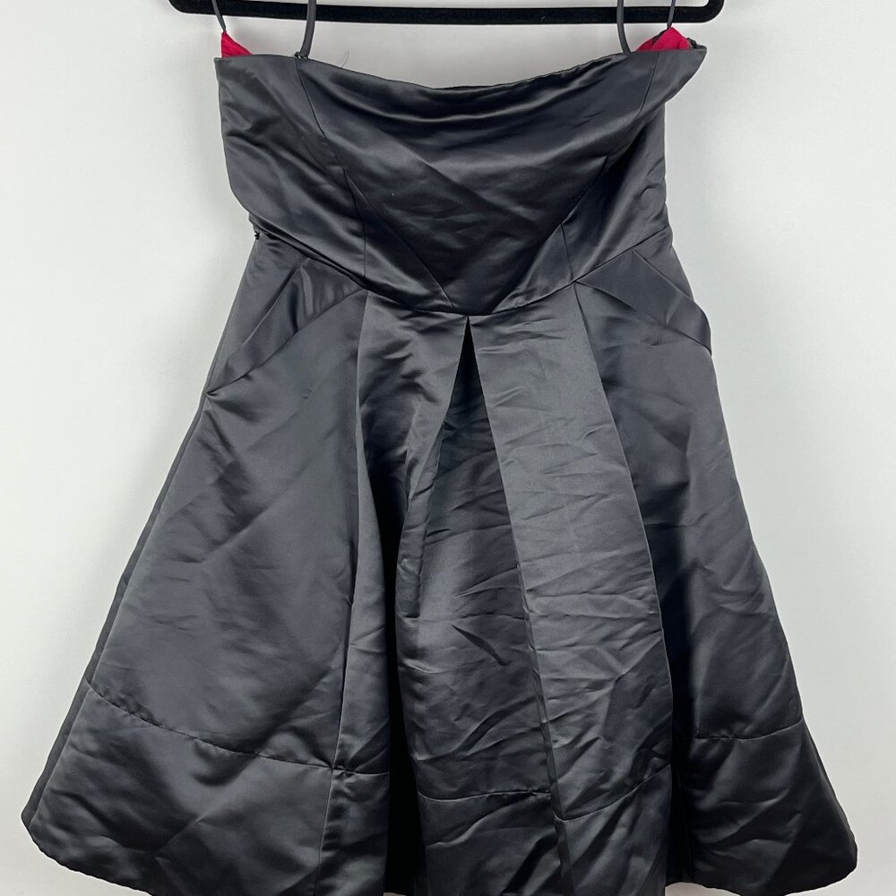 MNG Suit Fit Flare Dress Size 8 Gray Sleeveless Spaghetti Strap Sweetheart Lined